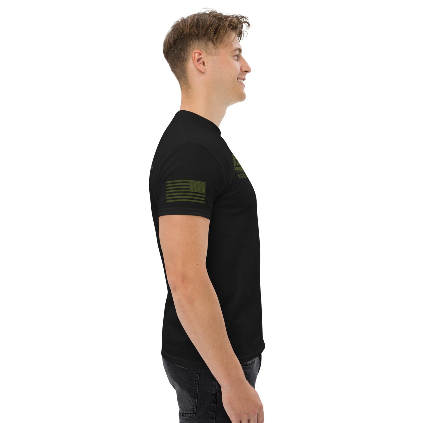 AROTV Black Tee w/ Army Green Logo