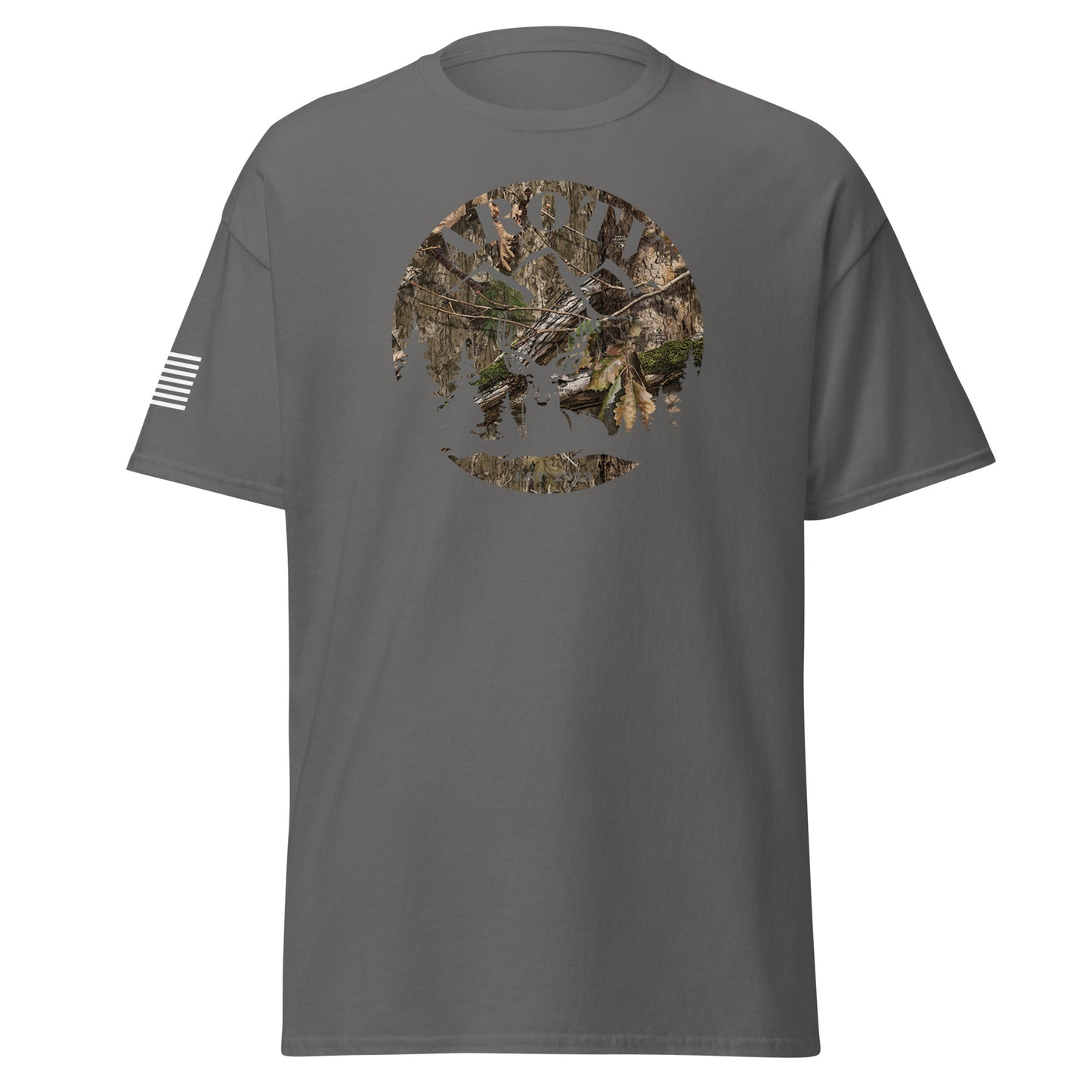 AROTV Black Tee w/ MossyOak Camo Logo