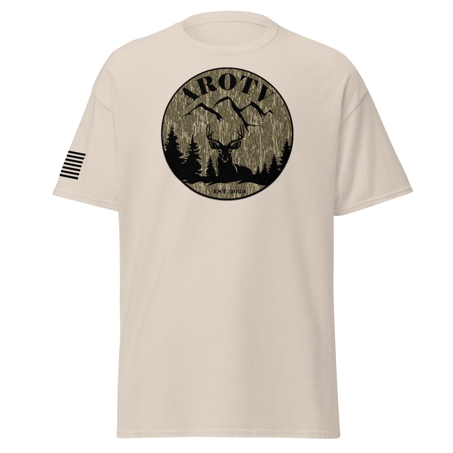 AROTV Tee w/ Bottomland Camo Logo